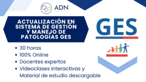 Curso: Actualización en Sistema de Gestión y Manejo de Patologías GES. E-learning. 30 horas. Capacitación online, Cursos virtuales, Formación a distancia, Aprendizaje digital, Plataforma e-learning, Educación en línea, Cursos interactivos, Desarrollo profesional online, Certificación digital, Aula virtual.